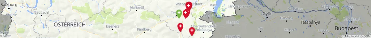 Kartenansicht für Apotheken-Notdienste in der Nähe von Schwarzenbach (Wiener Neustadt (Land), Niederösterreich)